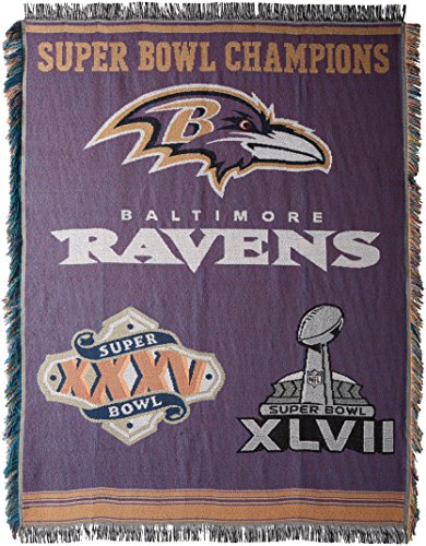 NORTHWEST NFL Baltimore Ravens Woven Tapestry Throw Blanket, 48" x 60", Commemorative - 757 Sports Collectibles