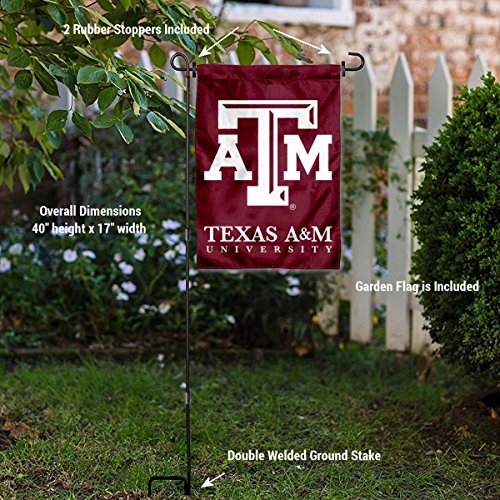 College Flags & Banners Co. Texas A&M Aggies Garden Flag with Stand Holder - 757 Sports Collectibles