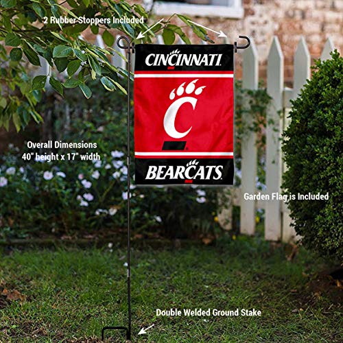 College Flags & Banners Co. Cincinnati Bearcats Garden Flag with Stand Holder - 757 Sports Collectibles
