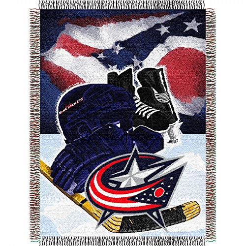 NORTHWEST NHL Columbus Blue Jackets Woven Tapestry Throw Blanket, 48" x 60", Home Ice Advantage - 757 Sports Collectibles