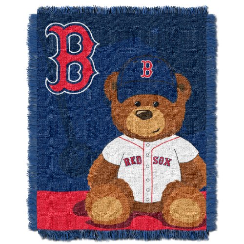 The Northwest Company MLB Boston Red Sox Baby Woven Jacquard Throw Blanket, 36" x 46" , Blue - 757 Sports Collectibles