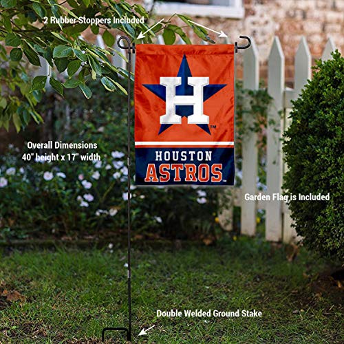 WinCraft Houston Astros Garden Flag with Stand Holder - 757 Sports Collectibles