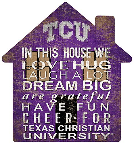 Fan Creations NCAA TCU Horned Frogs Unisex TCU House Sign, Team Color, 12 inch - 757 Sports Collectibles