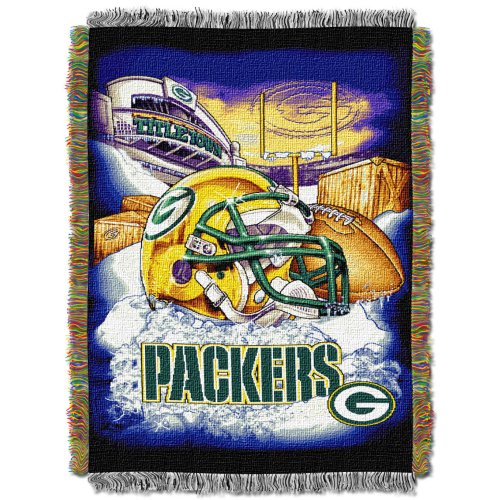 NORTHWEST NFL Green Bay Packers Woven Tapestry Throw Blanket, 48" x 60", Home Field Advantage - 757 Sports Collectibles