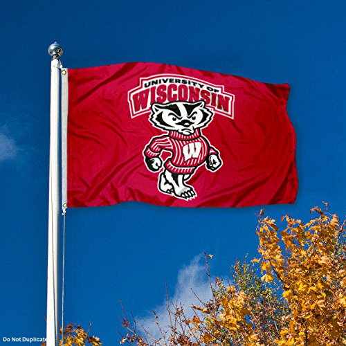 Wisconsin Badgers UW Bucky University Large College Flag - 757 Sports Collectibles