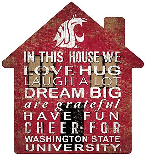 Fan Creations NCAA Washington State Cougars Unisex Washington State House Sign, Team Color, 12 inch - 757 Sports Collectibles