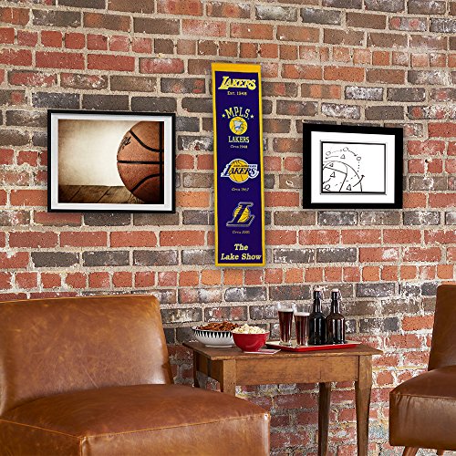 Winning Streak Sports NBA Los Angeles Lakers Heritage Banner - Wall Decor for Sports Fans - 757 Sports Collectibles
