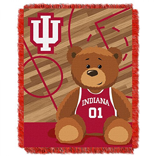 NORTHWEST NCAA Indiana Hoosiers Woven Jacquard Tapestry Throw Blanket, 36" x 46", Fullback/Half Court - 757 Sports Collectibles