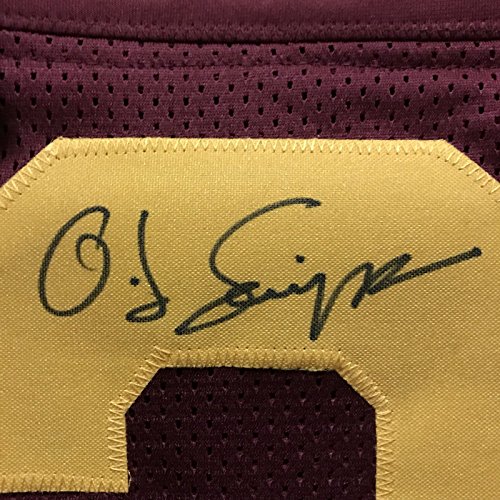 Framed Autographed/Signed OJ O.J. Simpson 33x42 USC Trojans Red College Football Jersey JSA COA - 757 Sports Collectibles