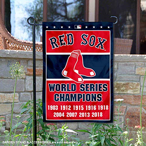 WinCraft Boston Red Sox 9-Time World Series Champions Double Sided Garden Flag - 757 Sports Collectibles