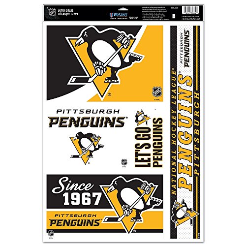 WinCraft NHL Pittsburgh Penguins 09521013 Multi Use Decal, 11 x 17, Black - 757 Sports Collectibles