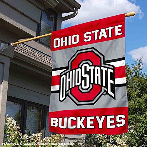 College Flags & Banners Co. Ohio State Buckeyes Two Sided and Double Sided House Flag - 757 Sports Collectibles