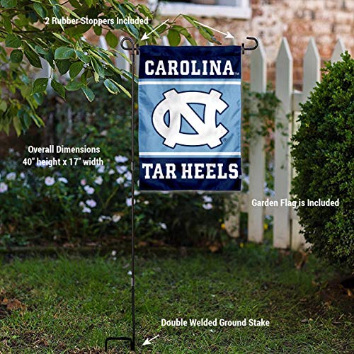 College Flags & Banners Co. North Carolina Tar Heels Garden Flag with Stand Holder - 757 Sports Collectibles