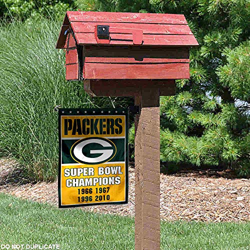 WinCraft Green Bay Packers 4 Time Super Bowl Champions Double Sided Garden Flag - 757 Sports Collectibles