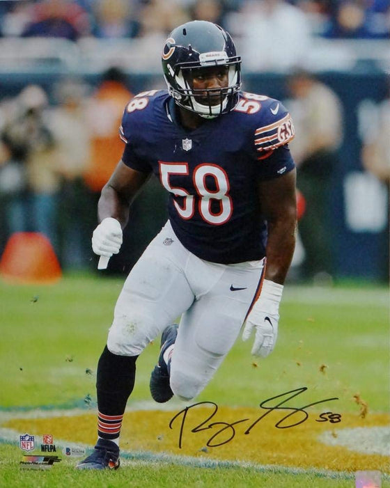 Roquan Smith Autographed Chicago Bears 16x20 PF Photo Running Right - Beckett Auth Black - 757 Sports Collectibles