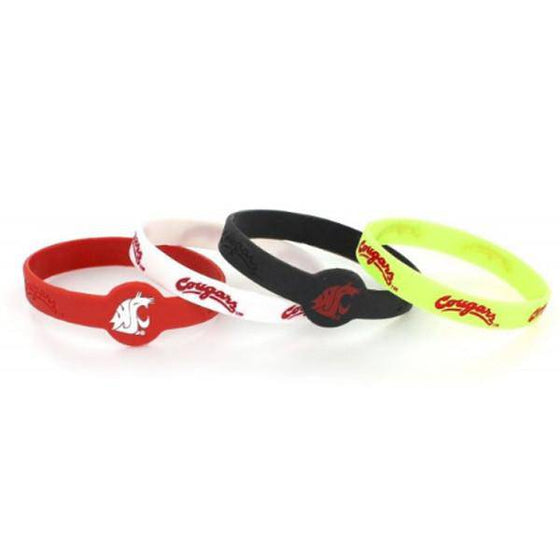 Washington State Cougars Bracelets - 4 Pack Silicone (CDG) - 757 Sports Collectibles