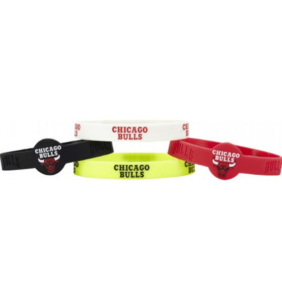 Chicago Bulls Bracelets 4 Pack Silicone - Special Order - 757 Sports Collectibles