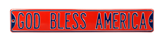 Americana Steel Street Sign-GOD BLESS AMERICA