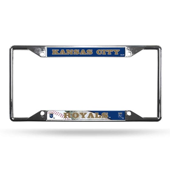 Kansas City Royals License Plate Frame Chrome EZ View (CDG) - 757 Sports Collectibles