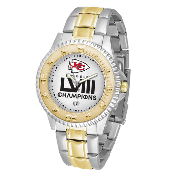 Game Time Kansas City Chiefs 2024 Super Bowl LVIII Champion Men's Watch - NFL Two-Tone Competitor Series - 757 Sports Collectibles