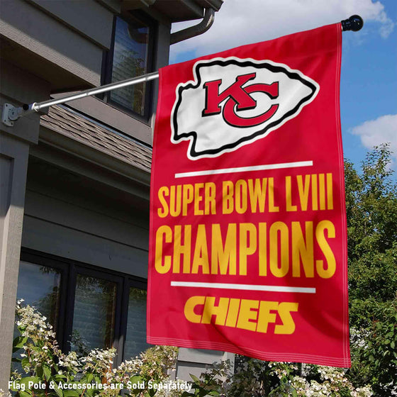 WinCraft Kansas City Chiefs Super Bowl 2024 Champions Double Sided Banner Flag - 757 Sports Collectibles