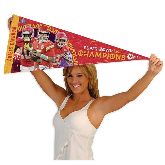 Chiefs Super Bowl 2024 Players Full Size Large Pennant - 757 Sports Collectibles