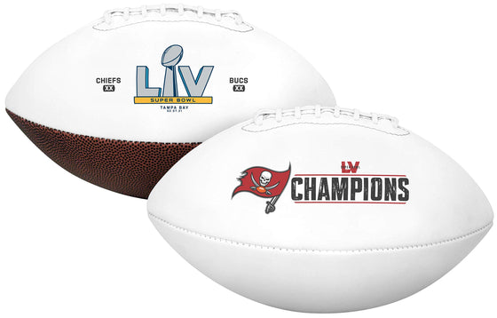 Super Bowl LV 2021 Champions Commemorative Football, Tampa Bay Buccaneers, Official Size - 757 Sports Collectibles