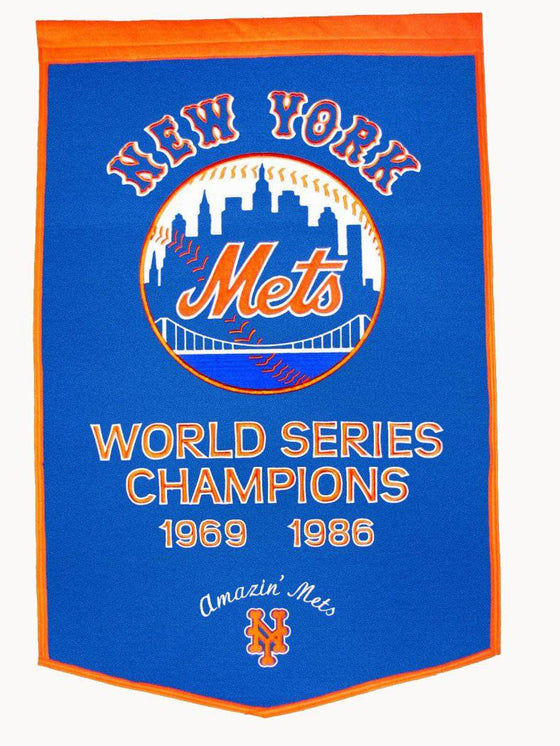 New York Mets Banner 24x36 Wool Dynasty (CDG) - 757 Sports Collectibles