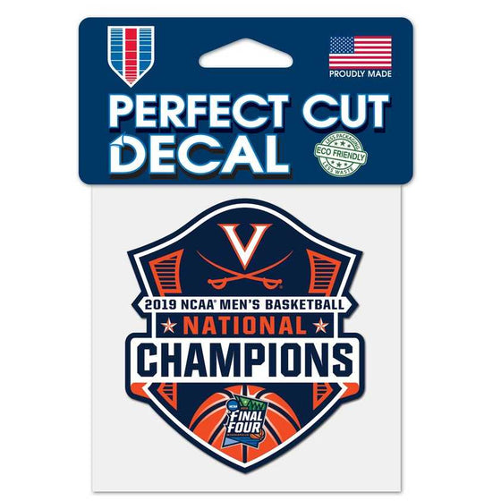 Virginia Cavaliers National Championship Gear, Virginia Cavaliers Champs Items, UVA Cavaliers Champ Products, UVA Virginia Cavaliers 2019 NCAA Men's Basketball National Champions 4'' x 4'' Perfect Cut Decal