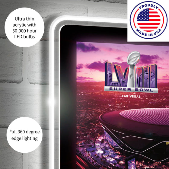 Team Sports America NFL Kansas City Chiefs Superbowl 58 Championship | Ultra-Thin LED Light Wall Sign Décor | Made in the USA | Football Fan Décor for Office, Living, Game or Bedroom (Pennant) - 757 Sports Collectibles