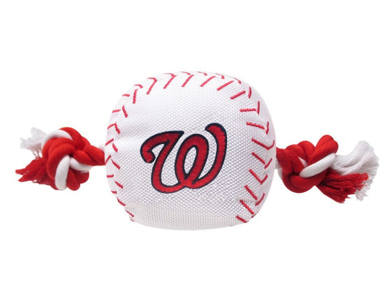 Washington Nationals Baseball Toy - Nylon w/rope Pets First