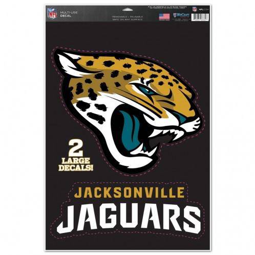 Jacksonville Jaguars Multi Use Large Decals (2 Pack) Indoor/Outdoor Repositionable - 757 Sports Collectibles