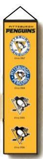 Preorder - Limited Edition Pittsburgh Penguins Heritage Banner Embroidered 8"x32" Wool - 757 Sports Collectibles