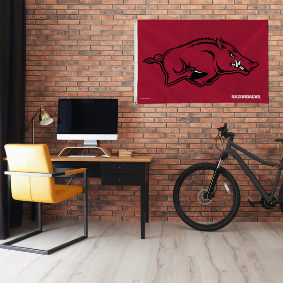 Rico Industries NCAA Arkansas Razorbacks Flag 3' x 5' Banner Flag - Single Sided - Indoor or Outdoor - Home Décor Made - 757 Sports Collectibles