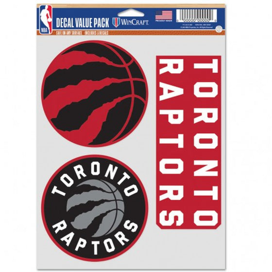 Toronto Raptors Decal Multi Use Fan 3 Pack Special Order