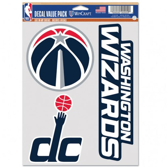 Washington Wizards Decal Multi Use Fan 3 Pack Special Order