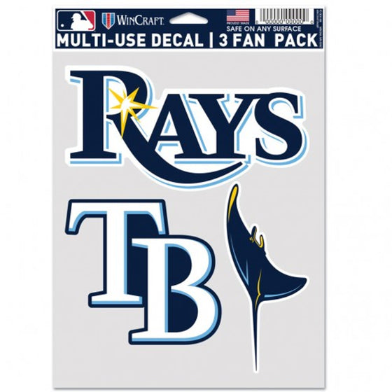 Tampa Bay Rays Decal Multi Use Fan 3 Pack Special Order