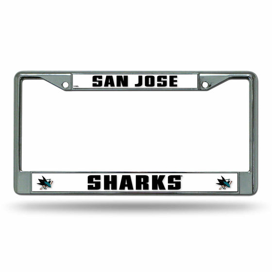 San Jose Sharks Chrome License Plate Frame (CDG) - 757 Sports Collectibles