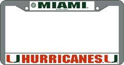 Miami Hurricanes Chrome License Plate Frame (CDG) - 757 Sports Collectibles