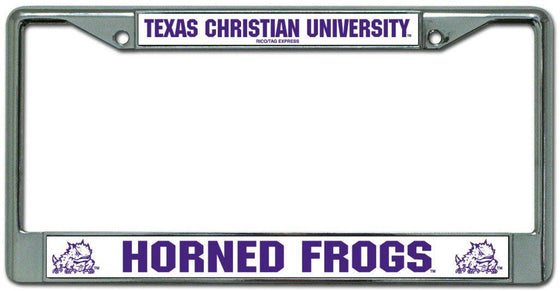 TCU Horned Frogs Chrome License Plate Frame (CDG) - 757 Sports Collectibles