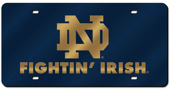 Notre Dame Fighting Irish Laser Cut Navy License Plate (CDG) - 757 Sports Collectibles