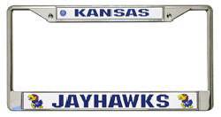 Kansas Jayhawks Chrome License Plate Frame w/Color Logo (CDG) - 757 Sports Collectibles