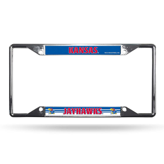 Kansas Jayhawks License Plate Frame Chrome EZ View (CDG) - 757 Sports Collectibles