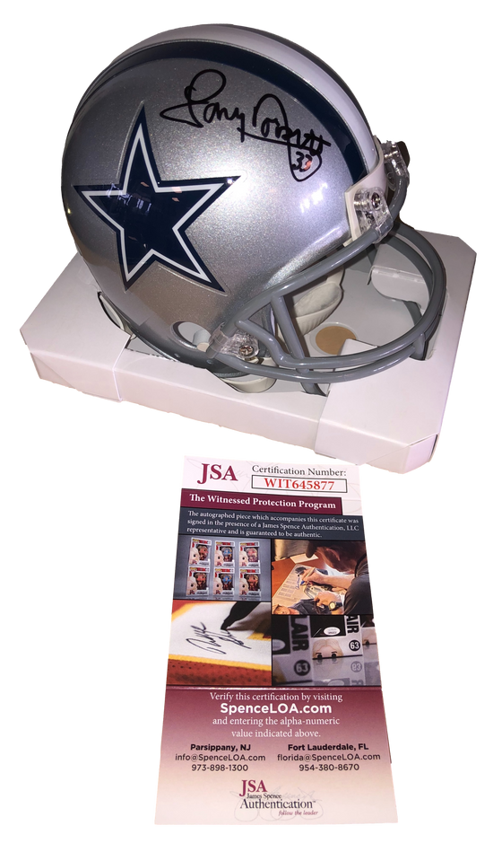 Tony Dorsett Signed Autographed Dallas Cowboys VSR4 Mini Helmet - JSA W COA - 757 Sports Collectibles