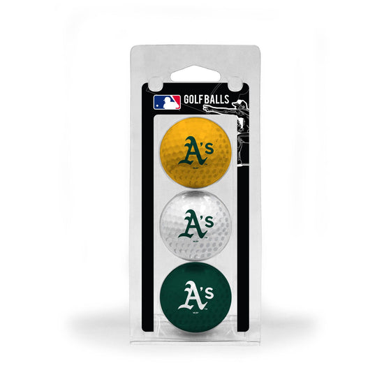 Oakland Athletics 3 Golf Ball Pack - 757 Sports Collectibles