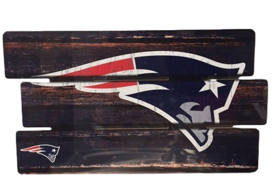 New England Patriots Wooden Fence Wood Sign 25"x14" - 757 Sports Collectibles