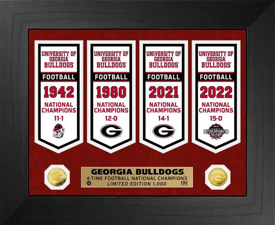 Georgia Bulldogs 2022-23 National Champions Deluxe Banner Collection Photo Mint - 757 Sports Collectibles