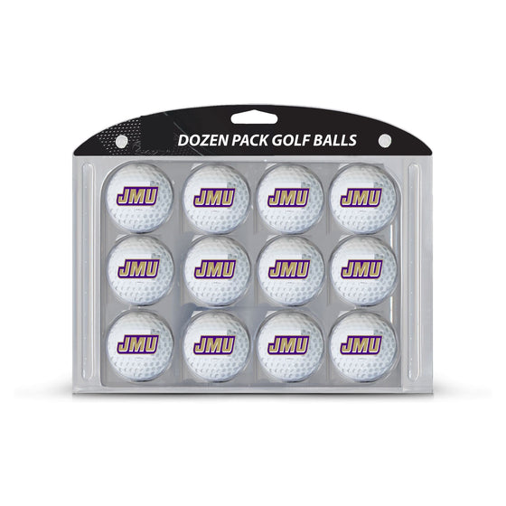 James Madison Dukes Dozen Pack Golf Balls - 12 Balls - Wht