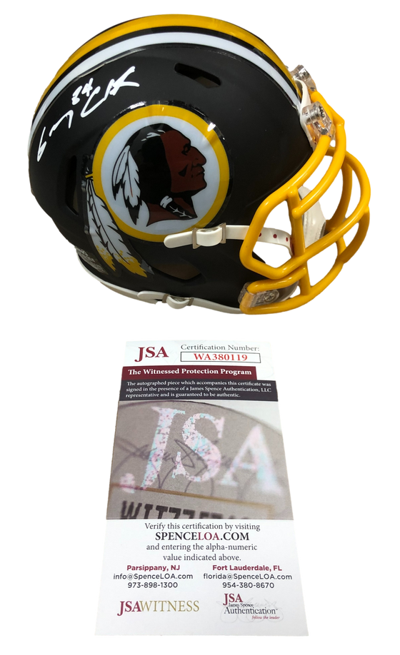 Washington Redskins Ricky Sanders Gary Clark Signed Auto Matte Mini Helmet - JSA W COA - 757 Sports Collectibles