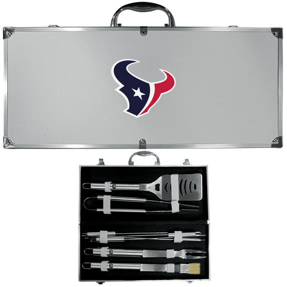 Houston Texans 8 pc Stainless Steel BBQ Set w/Metal Case (SSKG) - 757 Sports Collectibles